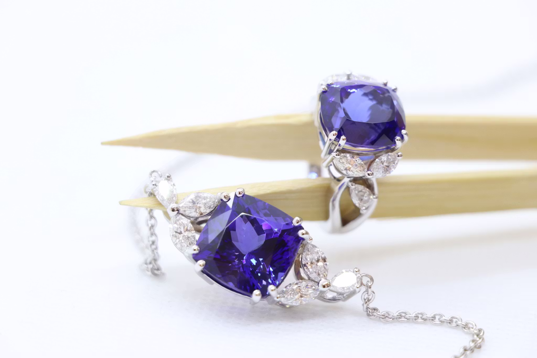 Collier Tanzanite & Diamants — Pièce unique